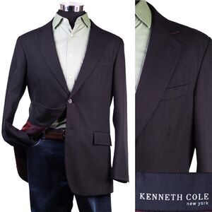 Kenneth Cole New York Men’s Two-button Black Suit Coat Blazer Sport Size 42